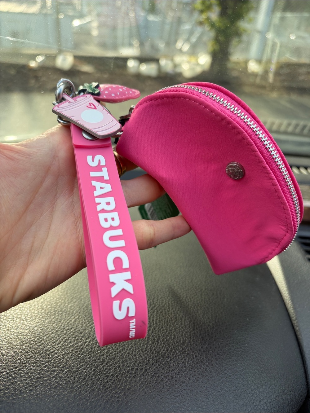 STARBUCKS PINK DRINK COLLECTION KEY CHAIN WITH POUCH